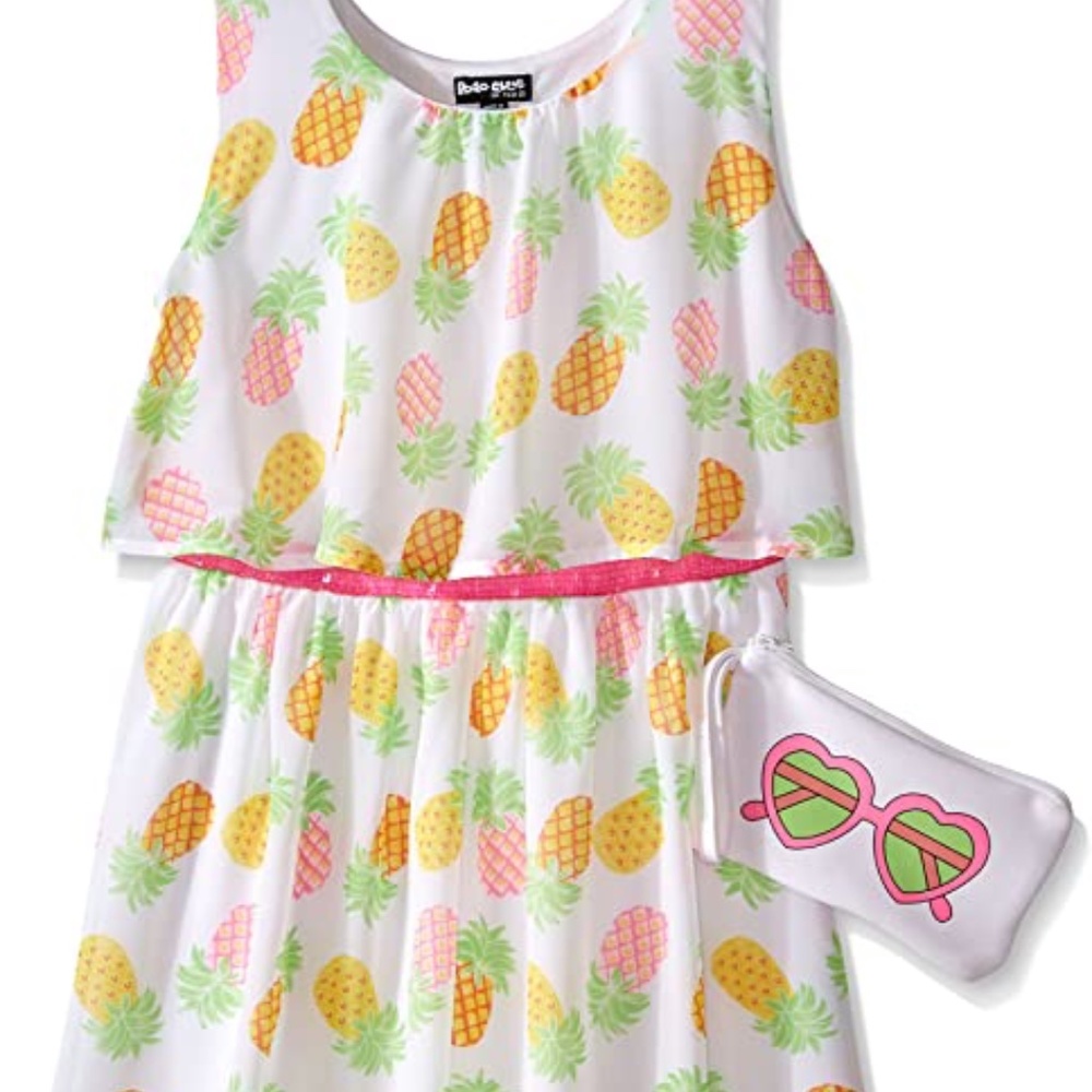 NEW SIZE 5/6 GIRLS CHIFFON DRESS & BAG SET LOT1859